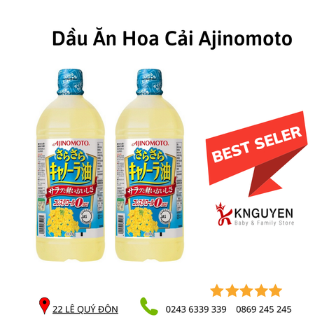  Dầu Ăn Hoa Cải Ajinomoto 1kg 
