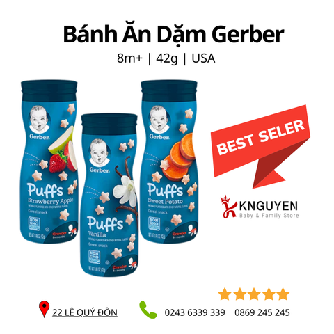  Bánh Ăn Dặm Gerber (8m+) 42g USA 
