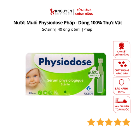  Physiodose Pháp - dòng 100% thực vật - hộp 40 ống x 5ml - Từ sơ sinh 