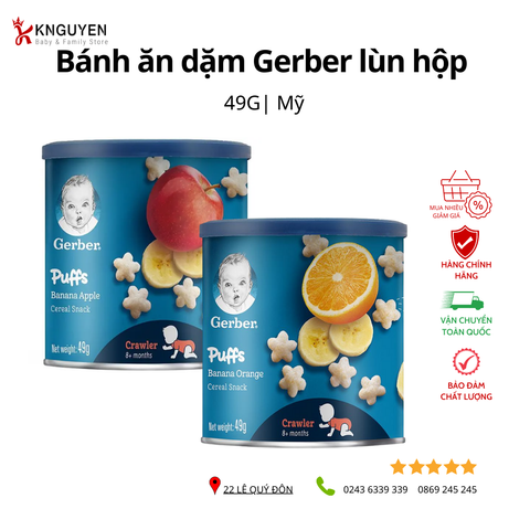 Bánh ăn dặm Gerber hộp lùn 42gr 
