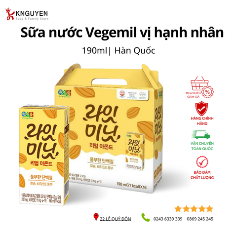  Sữa hạnh nhân Right Minute 190ml Hàn Quốc (3y+) 