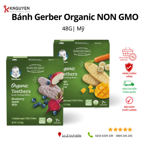  Bánh Gerber Việt Nam Organic NON GMO (nhập khẩu) 