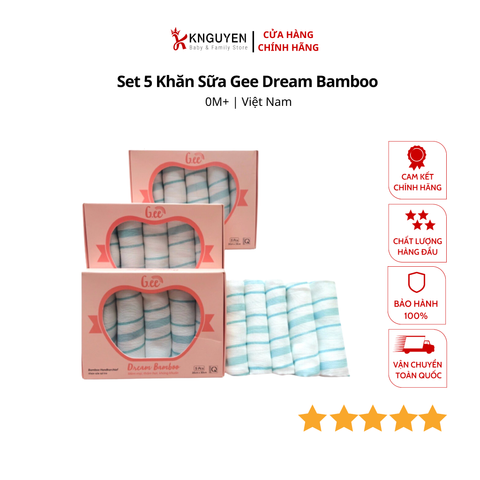  Set 5 Khăn Sữa Gee Dream Bamboo 
