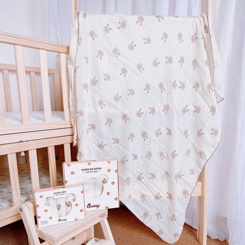  Khăn tắm xô Bunny Muslin Organic (100*110cm) 