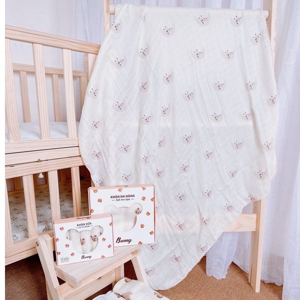 Khăn tắm xô Bunny Muslin Organic (100*110cm) 