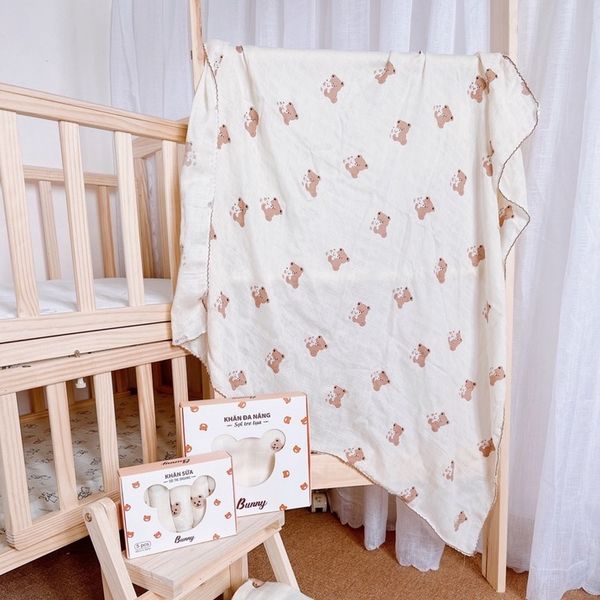  Khăn tắm xô Bunny Muslin Organic (100*110cm) 