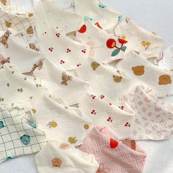  Set 5 yếm cổ Bunny hình tam giác họa tiết hoạt hình cho bé 