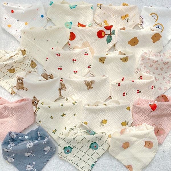  Set 5 yếm cổ Bunny hình tam giác họa tiết hoạt hình cho bé 