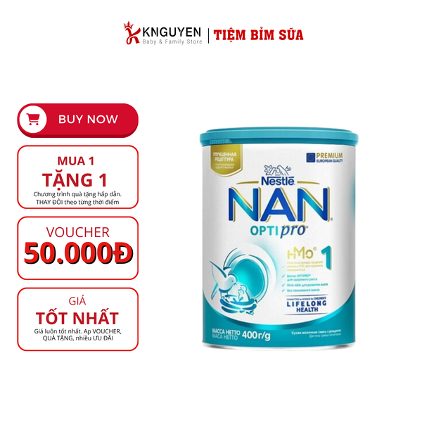  Sữa Nan Nga số 1 hộp 400g cho trẻ từ 0-6 tháng tuổi 