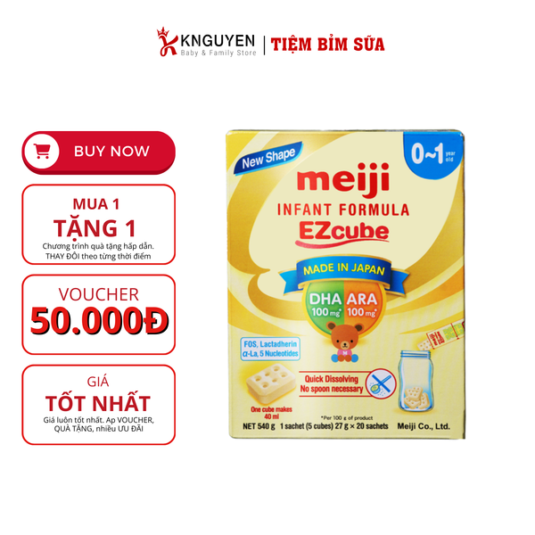  Sữa Meiji Infant Formula Ezcube  thanh  (20 Thanh) Hàng NK 