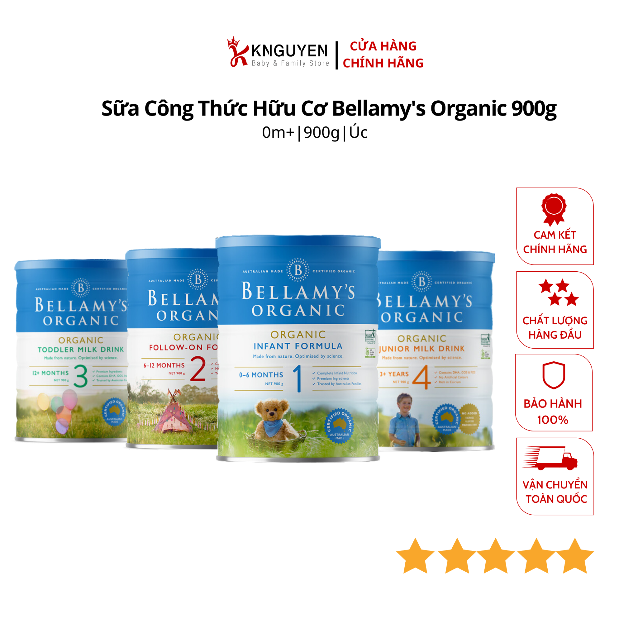 Sữa Công Thức Hữu Cơ Bellamy's Organic 900g 