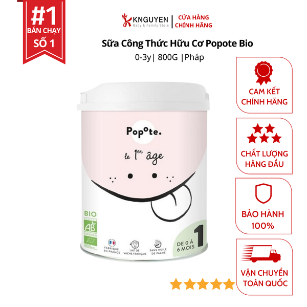  Sữa Công Thức Hữu Cơ Popote Bio Pháp (800g) 