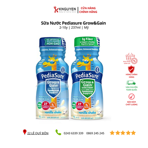  Sữa nước Pediasure Grow&Gain Mỹ 237ml 