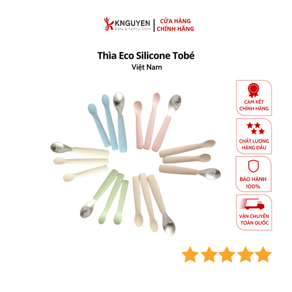  Bộ 3 Thìa Ăn Dặm Silicone Tobé MS 3211 