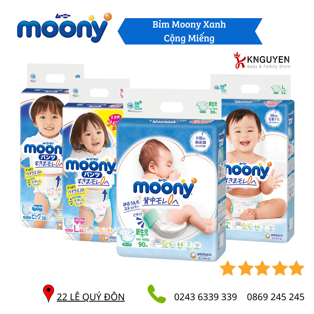  Bỉm Moony Xanh Nội địa Nhật 