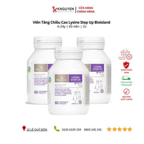  Lysine Bio island - tăng chiều cao (dạng viên) 