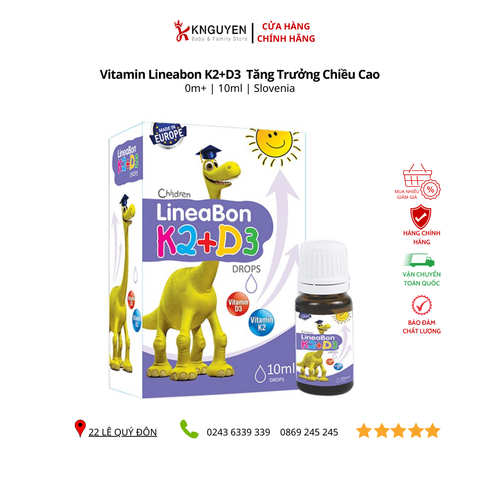 Vitamin Lineabon K2+D3  Tăng Trưởng Chiều Cao 