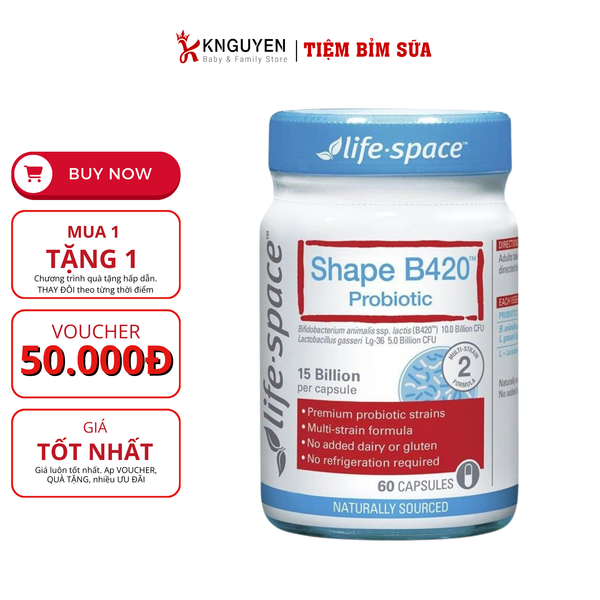  Men vi sinh Úc Life Space Shape B420 Probiotic 60 viên 