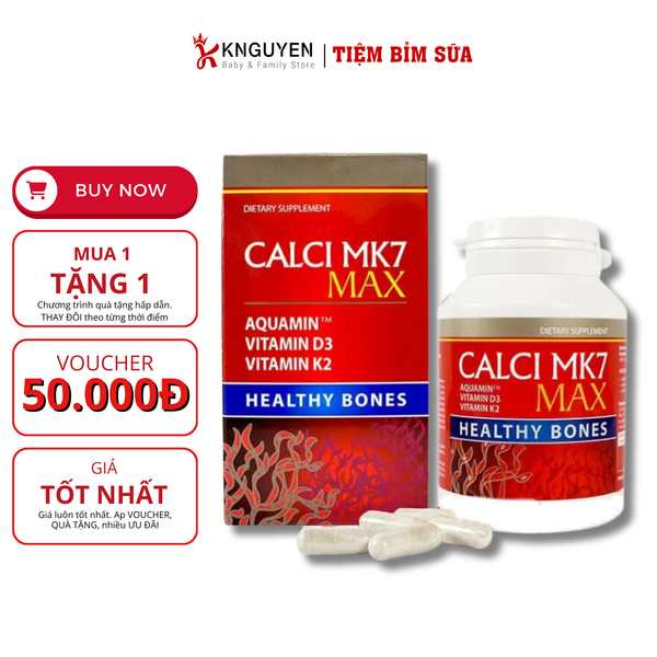  Calci MK7 Max - Viên Uống Hỗ Trợ Bổ Xương Khớp & Răng Chắc Khoẻ 