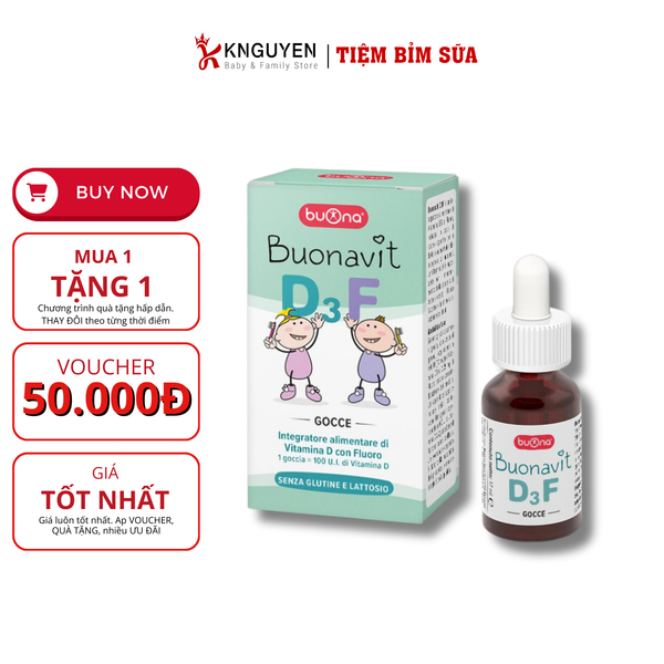  Vitamin D3F nhỏ giọt Buonavit baby (12ml) 