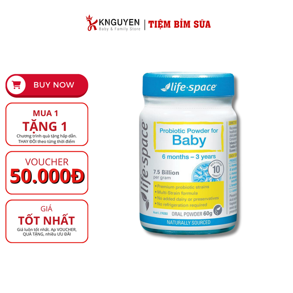  Men vi sinh Úc Life Space Baby 0-3Y 