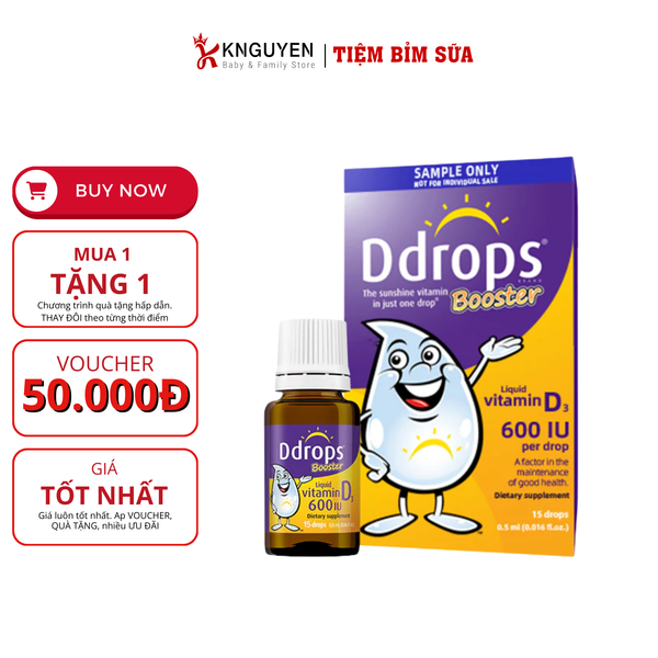  Vitamin D Drop 600IU - 100 giọt (1Y+) 