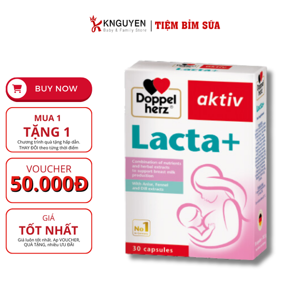  Viên Uống Cải Thiện Sữa Mẹ Lacta Doppelherz Hộp 30 Viên 