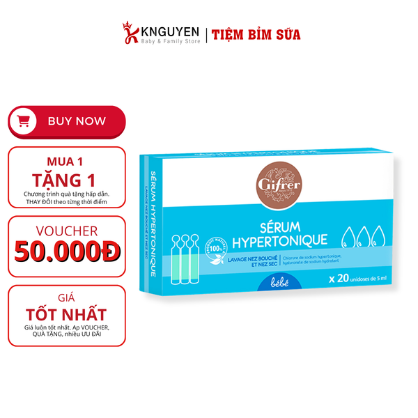  Nước muối Gifrer tép xanh (20 ống) Pháp 