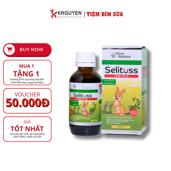  Hỗ trợ giảm ho Ultra Nature Selituss Infant Cough Drops - 100ml 