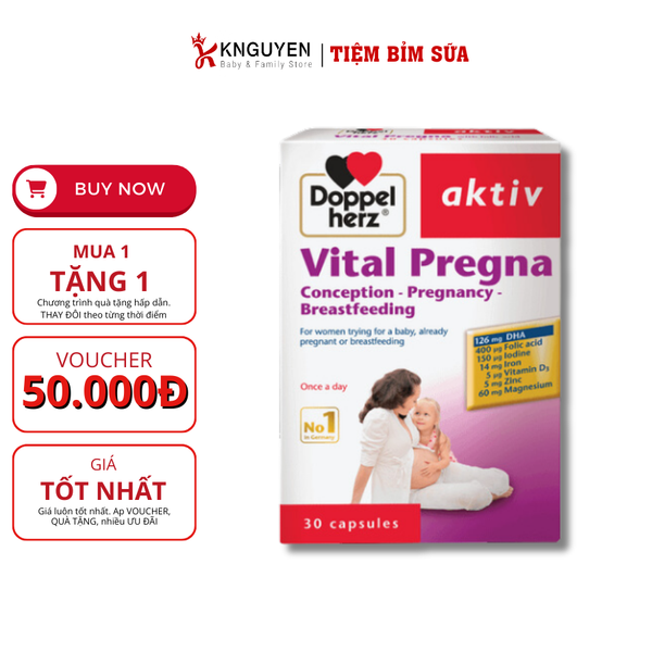  Vital Pregna - Bổ Sung Vitamin Khoáng Chất Cho Mẹ Bầu (30 Viên) 