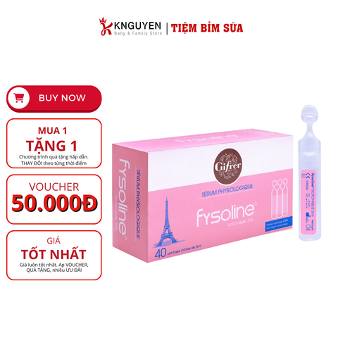  Nước muối sinh lý Pháp Fysoline Màu Hồng 