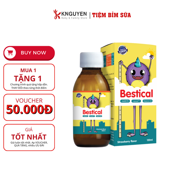  Canxi sinh học + D3K2 Bestical 120ml 
