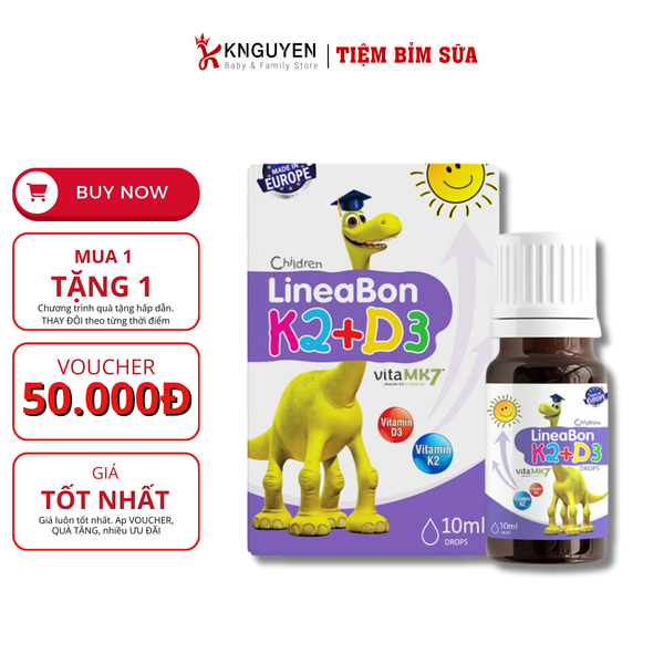  Vitamin Lineabon K2+D3  Tăng Trưởng Chiều Cao 