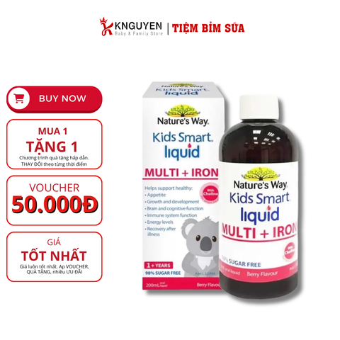  Vitamin Tổng Hợp + Sắt Nature's Way Kids Smart 