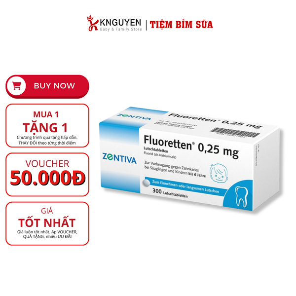  Viên ngậm chống sâu răng Fluoretten 0,25mg 