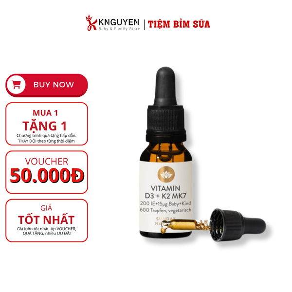  Vitamin D3 + K2 (MK7) Sunday Natural Đức 20ml 