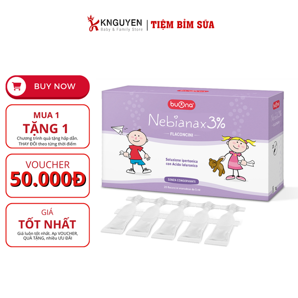  Dung Dịch Muối Ưu Trương Nebianax 3% Flaconcini (20 tép 5ml) 