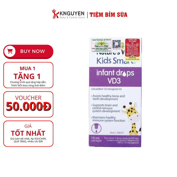  Nature's Way Kids Smart Infant Drops Vd3 - Bổ Sung Vitamin D3 Cho Bé 
