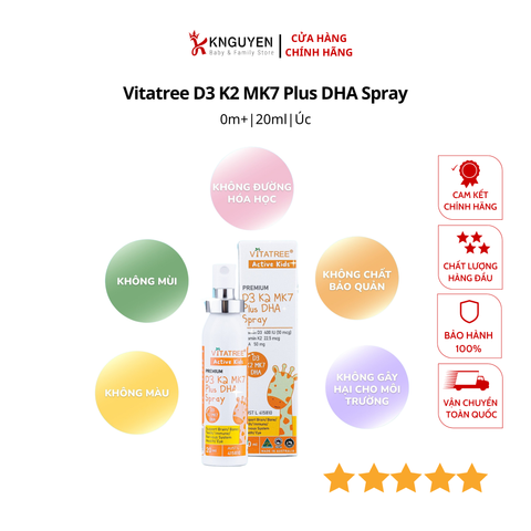  Xịt Vitatree D3 K2 MK7 Plus DHA Spray ( 20ml ) 