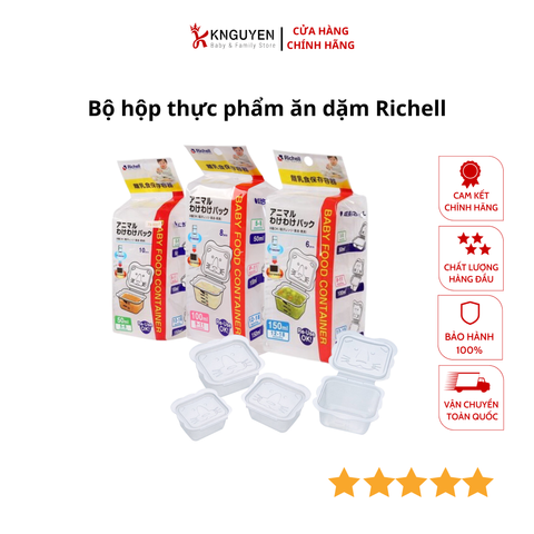  Bộ Hộp Đựng Thực Phẩm Ăn Dặm Richell Nhật Bản 