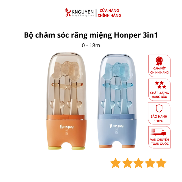  Bộ chăm sóc răng miệng Honper cho bé 3in1 