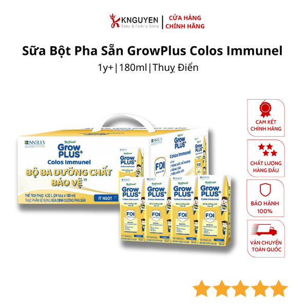  Sữa Bột Pha Sẵn GrowPlus Colos Immunel Nutifood (180ml) 