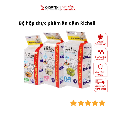  Bộ Hộp Đựng Thực Phẩm Ăn Dặm Richell Nhật Bản 