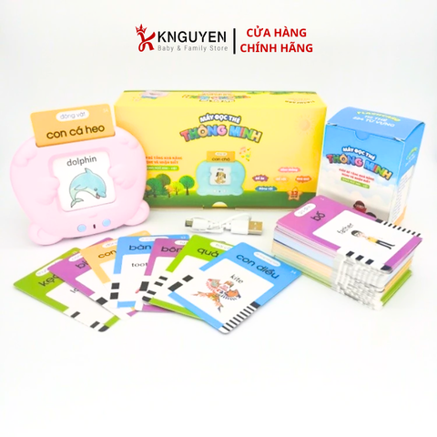  Máy đọc thẻ Flashcard Tiếng Anh, Máy đọc từ vựng tiếng anh cho bé 224 từ vựng kèm dây sạc pin tiện dụng 