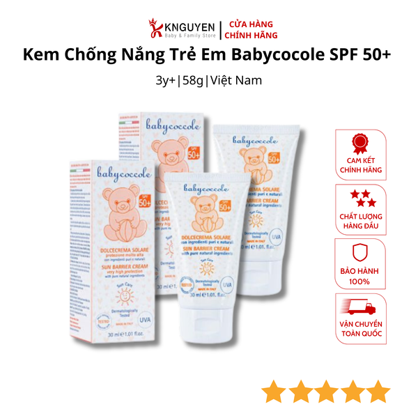  Kem chống nắng SPF50+ Babycoccole 0M+ - 30ml 