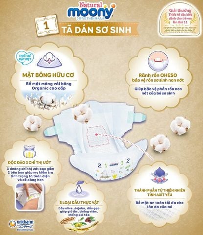  Bỉm Moony Natural Nội địa Nhật 