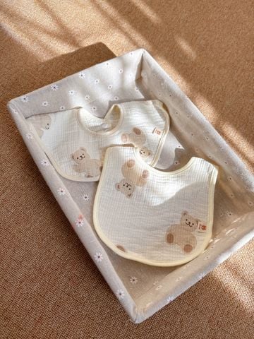  Set 2 yếm hoa Bunny chất liệu cotton 