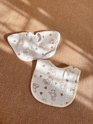  Set 2 yếm hoa Bunny chất liệu cotton 