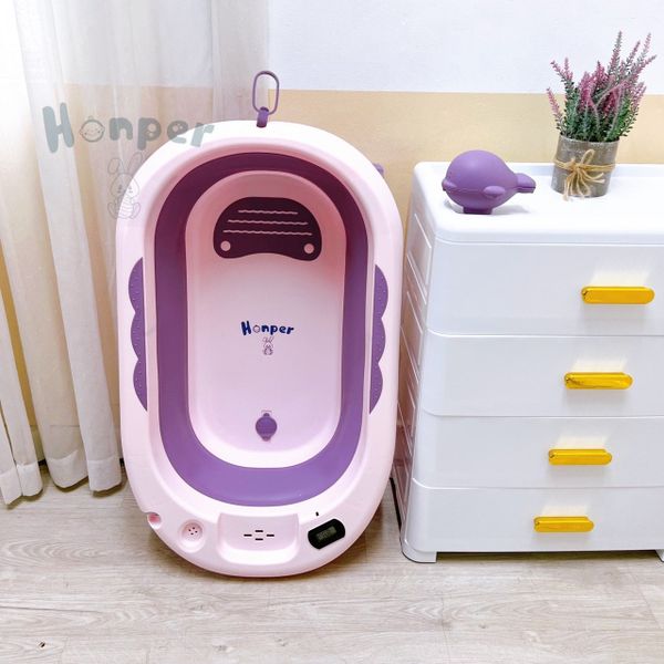  Chậu tắm gấp gọn Honper HP-109 kèm phao có nhiệt kế 