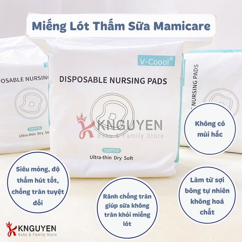  Miếng Lót Thấm Sữa V-Coool ( Túi 100 Miếng) 